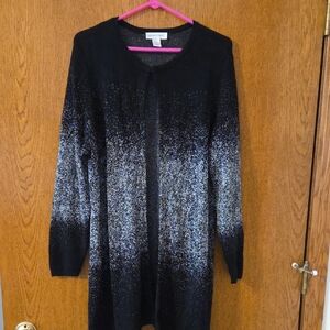 Black and Silver Long Cardigan